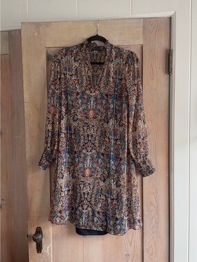 Tommy Hilfiger Navy Multi Paisley Long-Sleeve Dress